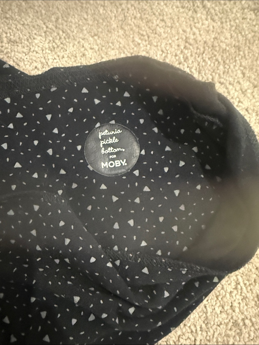 Petunia Pickle Bottom Black Nursing Cover with White Triangle Motif